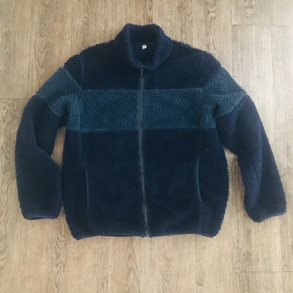 Uniqlo Zip-up Fuzzy Sweater Men Size L